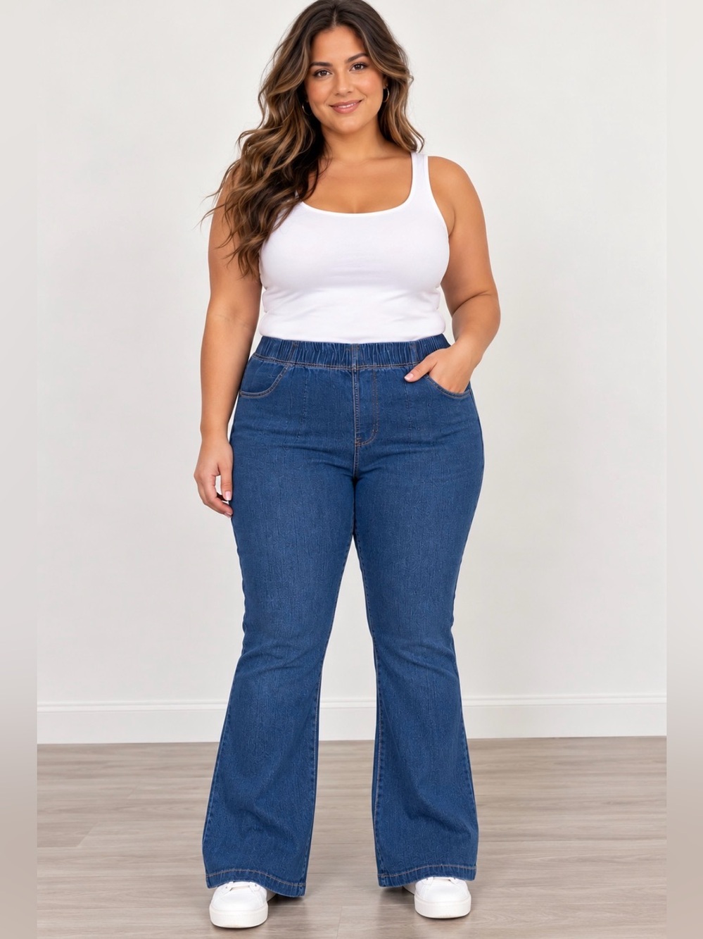 Just My Size JMS Women’s 2X Petite 18W/20W Comfort Stretch Bootcut Pull-On Jeans